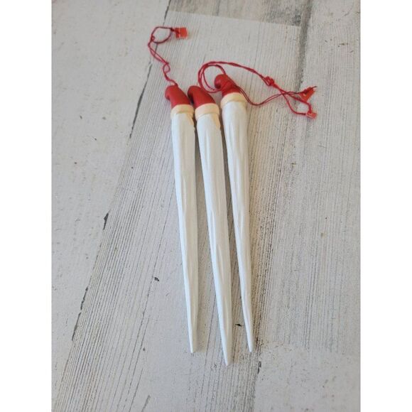 Rustic Twisted Santa Claus face sickle long ornament Xmas set - Picture 5 of 7